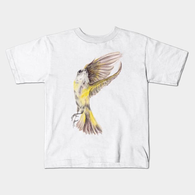 Flying little bird Kids T-Shirt by LanadeBerg